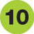 10 Number LabelsStickers 3 Circle Fluorescent Green 500 Labels Per Roll 1 Roll