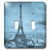 3dRose lsp67942Eiffel Tower Paris France 1889 Cyan Double Toggle Switch Multicolor