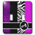 3dRose lsp355842 Elegant Animal Print Monogram Purple A Double Toggle Switch