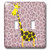 3dRose lsp562742 Pink Leopard Print Giraffe  Art  Cute Animals Double Toggle Switch