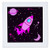 3dRose qs121551 Cute Purple Girl Cute Rocket Ship in Space Quilt Square 10 by 10Inch