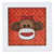 3dRose qs1028312 Cute Sock Monkey GirlQuilt Square 6 by 6Inch
