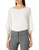 Calvin Klein Womens Crew Neck Ruffle Sleeve Blouse White XSmall