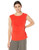 Calvin Klein Womens Sleeveless TOP WHardware Tango Red Medium
