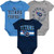 Outerstuff NFL Newborn Infants First and Ten 3 Piece Creeper Bodysuit Set 69 Months Tennessee Titans