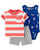 Carters Baby Boys 3Piece Little Short Sets 12 Months OrangeNavy