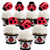 Happy Little Ladybug  Cupcake Decoration  Baby Shower or Birthday Party Cupcake Wrappers and Treat Picks Kit  Set of 24