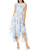 Calvin Klein Womens Sleeveless Midi Dress with Asymmetrical Hem CreamBlue Multi 12