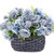 Grunyia Artificial Flowers 4 Bouquet Fake Peony Silk Hydrangea Camellia Faux Daisy Bouquet Wedding Centerpieces Table Arrangements Decoration Blue