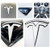 Custom Cut Graphics Tesla Model X Logo Decal Wrap 14pc Set Pearl White MultiCoat