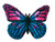 PatchClub BluePink Butterfly Applique Patch Iron OnSew On