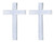 2 pcs White Cross Patch  Christian Jesus Cross Biker Fully Embroidered Iron OnSew On Patch Applique