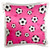 3dRose pc_110757_1 Cute Pink Soccer Star Print-Pillow Case, 16 by 16"