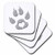 3dRose CST410722 Cats Paw Print with Heart Silver Glitter Soft Coasters Set of 8