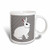 3dRose Cute Hotot Rabbit Bunny on Grey Stripes  Magic Transforming Mug 11 oz Multicolor