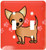 3dRose lsp120732 Cute Tan Chihuahua Red Pawprint Background Double Toggle Switch