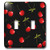 3dRose lsp247302 Cherry Print Juicy Red Cherries On Black Double Toggle Switch