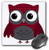 3dRose LLC 8 x 8 x 025 Inches Mouse Pad Cute Ruby Red Houndstooth Patterned Owl mp610311