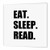 3dRose Eat Sleep Read - Fun Gift for Reading Fans Bookworms and Avid Readers - Iron on Heat Transfer, 8 by 8-Inch, for White Material (ht_180433_1)