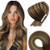 VeSunny 14inch Tape in Human Hair Extensions Real Human Hair Tape in Extensions Brown Fading to Caramel Blonde Highlights Brown Balayage Tape in Hair Extension