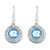 FTH North Carolina Tar Heels Circle Logo Earrings with Rhinestones