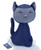 Cowlture Stuffed Plush Animal Toy Cute Cat Figure Handmade Denim Cat Doll  Size L 13
