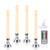79 Inch Warm White Flameless Flickering Taper Candles Battery Operated LED Candles with Timer Remote Removable Candlestick and Suction Cups Christmas Wedding Halloween Decorations Pack of 4