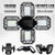 Sunfuny LED Garage Lights 100W Deformable Garage Ceiling Light Fixture 10000LM E26 Led Utility Shop Lights with Adjustable 4 Panels Bright 6000K Daylight Bay Light for Workshop Warehouse Basement