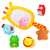 JONZOO Bath Toys Small Educational Land Animals Toys 6 pcs Pack  Bath Toy Net Pocket l Fun Squirt Bathtub Toys l Toddler Toys l Baby Toys