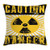 Ambesonne Vintage Decor Throw Pillow Cushion Cover by, Sign with Caution and Danger Icon Atomic Nuclear Area Beware Toxic Artwork, Decorative Square Accent Pillow Case, 18 X 18 Inches, Yellow Black