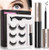 Magnetic Eyeliner and Magnetic Eyelash Kit Natural Look Waterproof and Smudge Resistant Magnetic Lashliner for Use with Magnetic False Lashes 3 Pairs