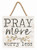 P Graham Dunn Pray More Worry Less Whitewash 7 x 7 Inch Wood Pallet Wall Hanging Sign
