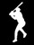 LLI Batter Silhouette Decal Vinyl Sticker  Cars Trucks Vans Walls Laptop  White  55 x 25 in  LLI774