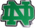 Notre Dame Colored "ND" Chrome METAL Auto Emblem
