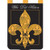 Who Dat Nation Fleur de Lis Patterned 18 x 13 Shield Shape Applique Tab Top Small Garden Flag