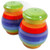 CinMin Rainbow Striped Ceramic Stoneware Salt and Pepper Shaker Set