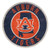 NCAA Auburn 12 Circle with State and Team Logo Wood Sign