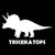 Triceratops Dinosaur Vinyl Decal Sticker  Cars Trucks Vans SUVs Walls Cups Laptops  75 Inch Decal  White  KCD2942