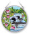 Amia Suncatcher Featuring a Loon Design Hand Painted Glass 412Inch Circle