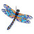 Amia HandPainted Glass Dragonfly Suncatcher  Blue Eastern Pondhawk