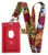 Pizza Print Lanyard wID Badge Holder and Charm Red