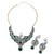 Shop LC Delivering Joy Blue Green Glass Earrings Necklace Set Goldtone Fashion Jewelry for Women Size 20