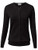 Allsense Women Button Down Long Sleeve Crewneck Soft Knit Cardigan Sweater M Black