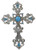 BestGiftEver Turquoise Accented Silver Tone Wall Cross 135