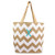 Cathys Concepts Chevron Jute Tote Bag Monogram X White