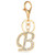 Cute Alphabet Initial Letter Keychain for Women Purse Charms Handbags Crystal Letter Pendant with Keyring B?Gold Letter