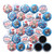 Patriotic Mini Buttons  Made in USA 1 Magnets 30 Piece Set