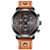 Mens Watch Business Quartz Orange Casual Chronograph Fashion Date Wrist Watches Waterproof Unique Leather Watch