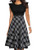 YATHON Womens Vintage Ruffle Floral Flared A Line Swing Casual Cocktail Party Dresses L YT001Black Plaid P1