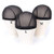 Mesh Dome Caps For Wigs 6 Pcs Stretch Breathable Mesh Dome Wig Cap Spandex Black Wig Caps For Making Wigs 6 Pcs Black #L